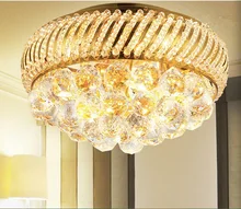 Free Shipping D350mm K9 Crystal Ceiling Light Fixture Gold Ceiling Light Lighting Lamp Flush Mount Guaranteed 100% AC