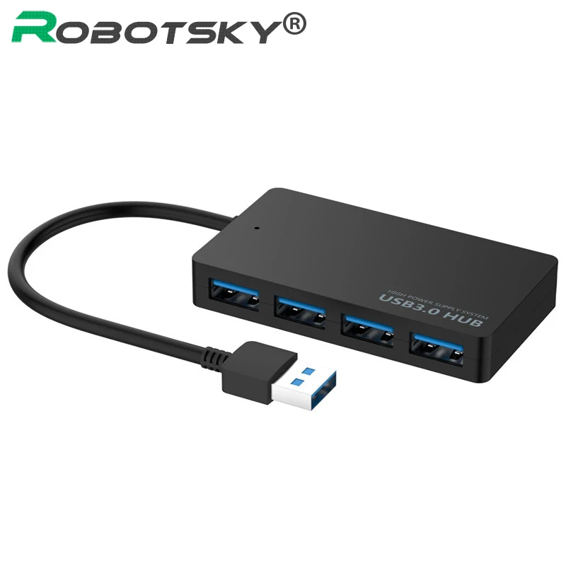 4 Порты и разъёмы USB 3,0 концентратор 5 Гбит/с супер Скорость USB разветвитель адаптер кабель синий светодиодный Для iMac Тетрадь ноутбук