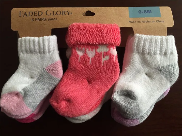 6 пара/лот, носки для новорожденных от 0 до 12 месяцев носки для мальчиков и девочек Детские хлопковые носки для маленьких девочек, Meia Infantil C-08 хорошего качества