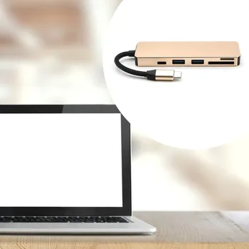 

5 in 1 USB Hub Type-C to 4 Port USB3.0+USB2.0+TF/Micro SD+SD Type C PD Adapter Charging USB-C Hub Card Reader For Mac