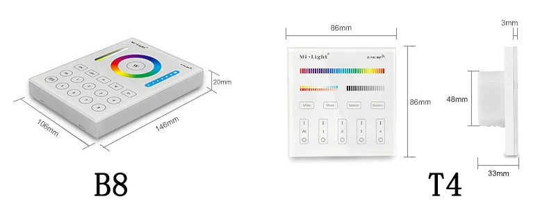 Mi Light 100 Вт 5 светодио дный 1 LED управление ler г 2,4 г RF/APP/alexa голос управление для В 24 в один цвет температура RGB RGBW + CCT светодио дный светодиодные