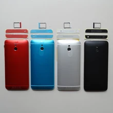 Aluminum housing battery door back cover case with top bottom slat sim card tray side buttons for HTC One mini M4 601s 601n 601e