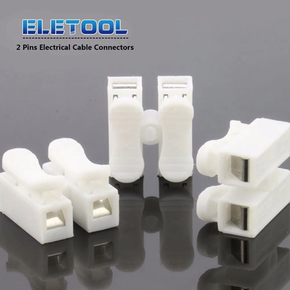 

30pcs/lot 2 Pins Electrical Cable Connectors CH2 Quick Splice Lock Wire Terminals Sets 19.5x17x13mm XF30