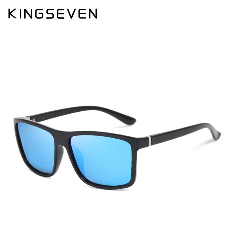 Goedkoop KINGSEVEN Originele Zonnebril Vrouwen Mannen Brand Design TR90 Frame Zonnebril Voor Mannen Fashion Classic UV400 Vierkante Brillen S730