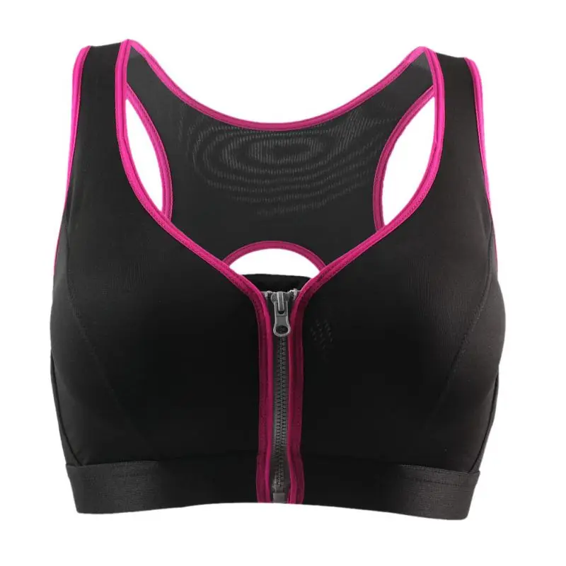 

New Women Chest Open Zipper Sporting Bra Shockproof Professional Fitness Underwear Sexy Bras For Women W13