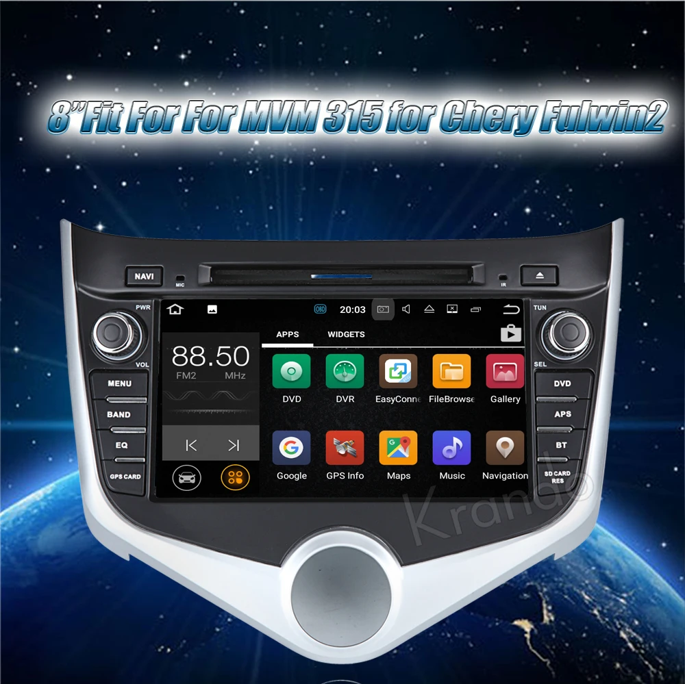 Flash Deal Krando 8" Android 7.1 car audio radio navigation multimedia system for MVM 315 FOR CHERY FULWIN2 gps dvd player WIFI 3G DAB+ 1