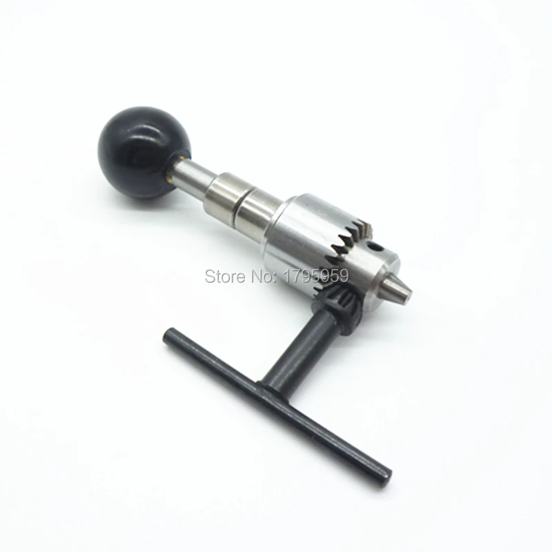 Pin Vise Round Plastic Ball Handle Swivel Head Hand Twist Drill Clamping Range 0.3-4mm Micro Stainless steel Manual Drilling Tools (12)