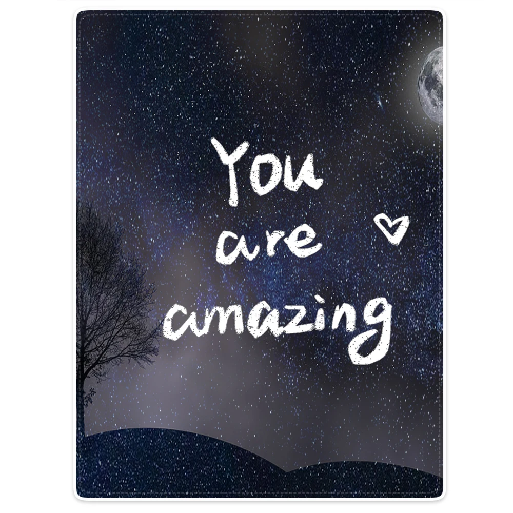

Blankets Cobertor Warmth Soft Plush Cute Starry Night Sky Tree You Are Amazing Sofa Bed Throw a Blanket Plaid