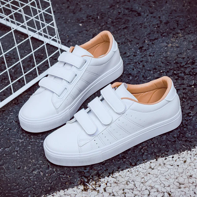 

2018 new women's shoes spring summer fashion white sneakers women leather casual vulcanized shoes flats breathable solid color
