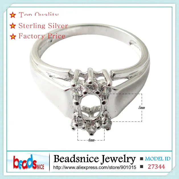 Beadsnice ID27344 уникальное кольцо из стерлингового серебра 925 пробы с полукреплением