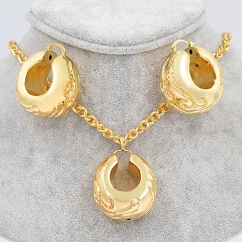 

Sunny Jewelry Bridal Wedding Unique Jewelry Sets Big Hoop Earrings Pendant Women Copper Ball Flower For Party Statement Jewelry