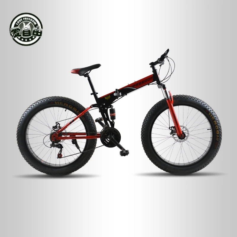 Love Freedom 21 скорости складной велосипед 26*4.0 fat tire bikes двойной дисковые тормоза