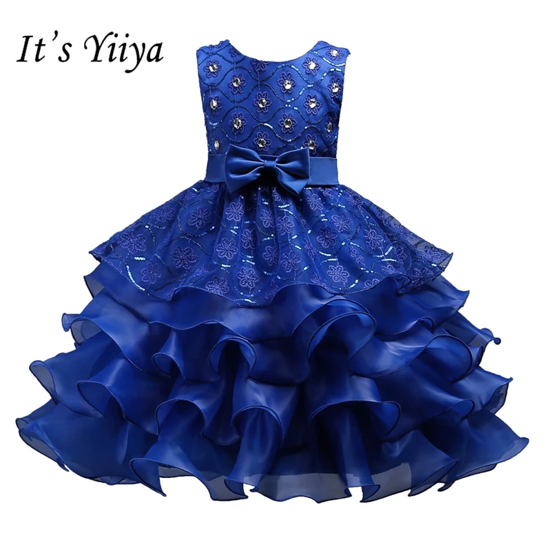 

It's YiiYa Flower Girl Dresses 5 Colors Sleeveless O-Neck Floor Length Girls Pageant Dresses Vestidos De Noches Para Ninas 582