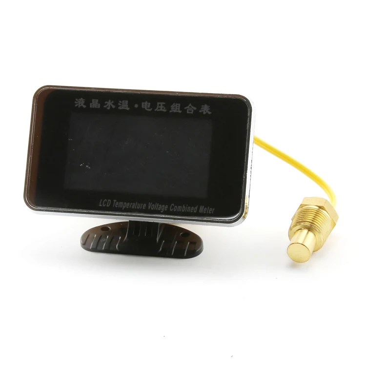 

12V / 24V Volt Meter Temperature Sensor Voltmeter for Car Motor LCD Digital Display Panel Water Temperature Meter Gauge -40~85C