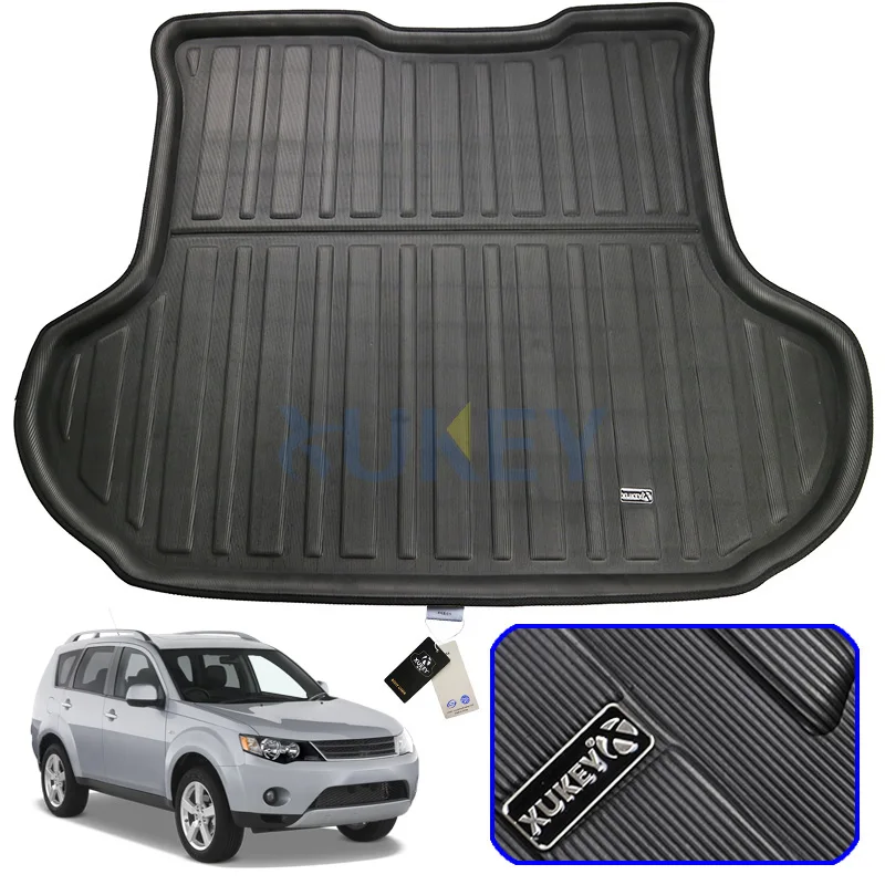 

Fit For Mitsubishi Outlander 2007-2012 Boot Liner Rear Trunk Mat Cargo Tray Floor Carpet Protector 2008 2009 2010 2011