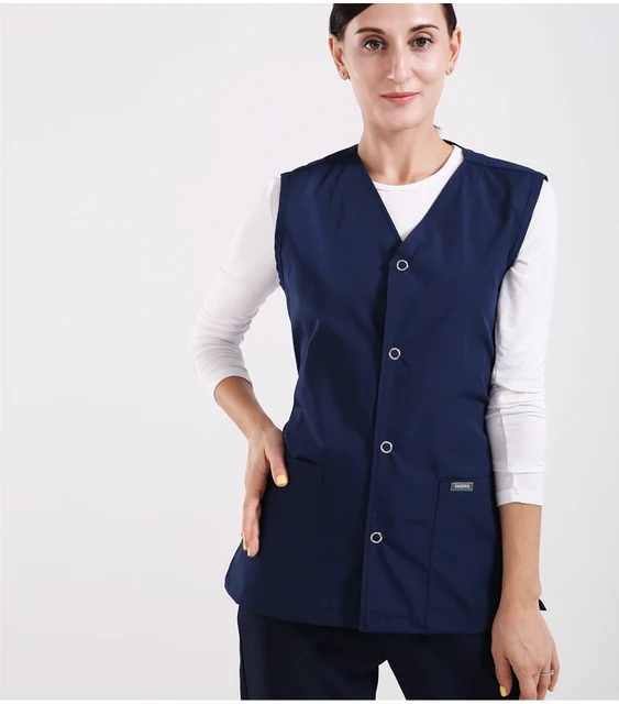 New Arrival Slim Fit Medical Scrub Vest Surgical Clothing Doctors Nurse