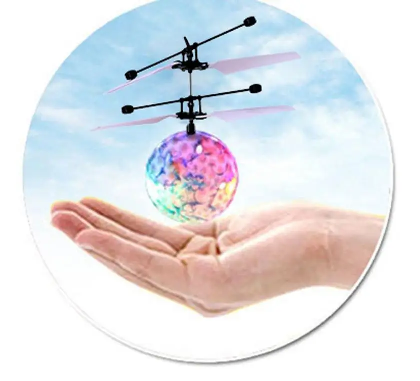 RC летающий мяч беспилотный вертолет мяч встроенный сверкающих Светодиодное освещение для детей и подростков ярких мигающих мяч летящего