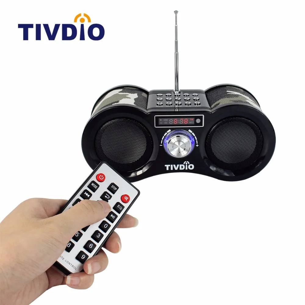 TIVDIO V 113 FM Radio Stereo Digital Radio Receiver Speaker USB Disk TF
