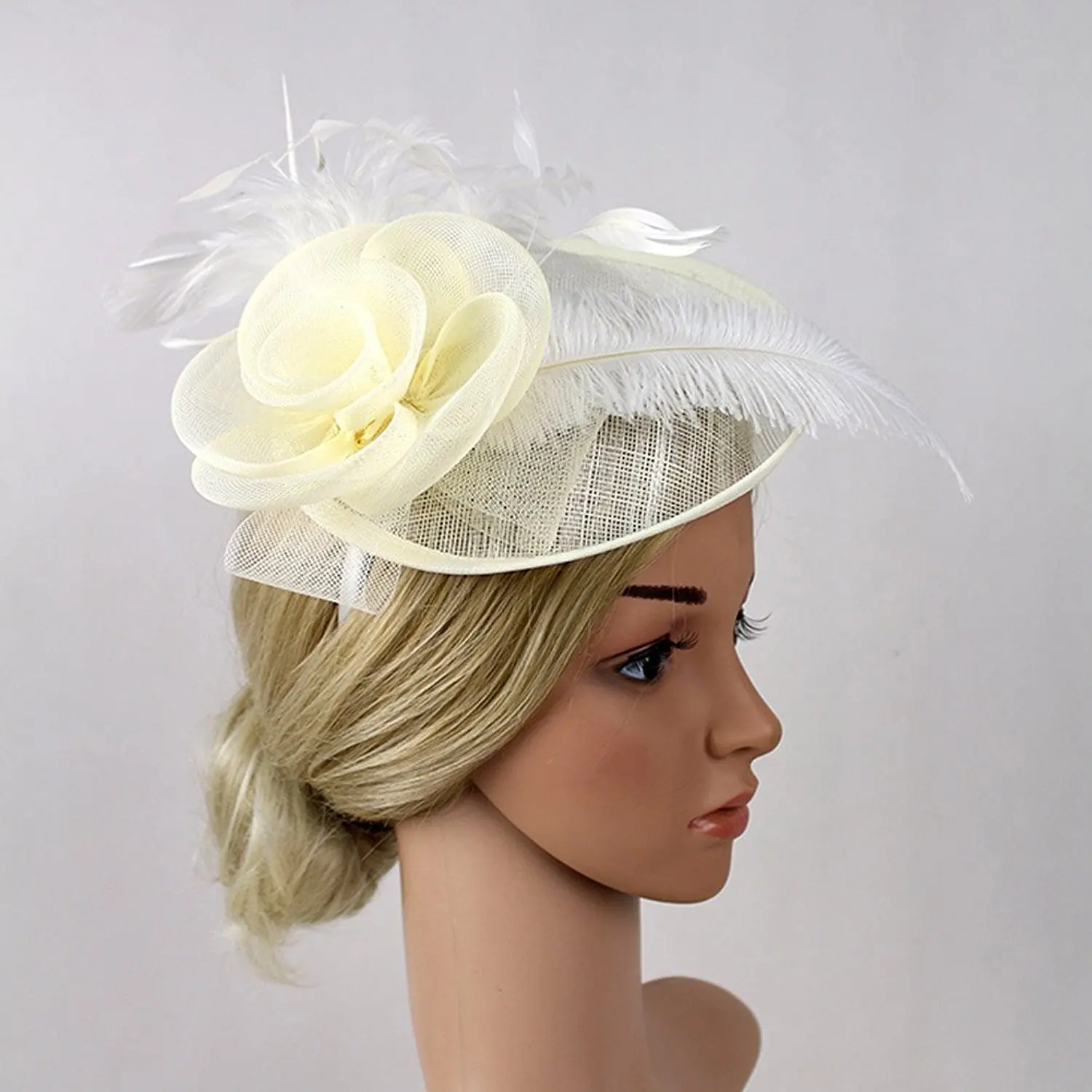 

Girl Flower Gauze Feather Net Veil Fascinator Hair Clip Hat Headpiece Cocktail Party