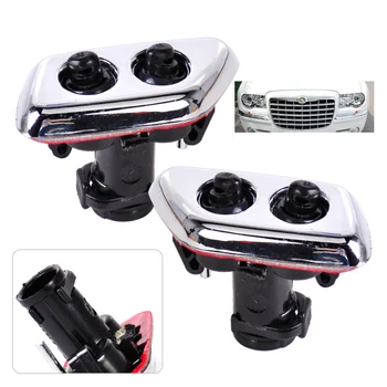 

beler 2Pcs New Head Light Lamp Washer Wiper Spray Nozzle Jet Fit for Chrysler 300 C 2005 2006 2007 DA805833AA Plastic