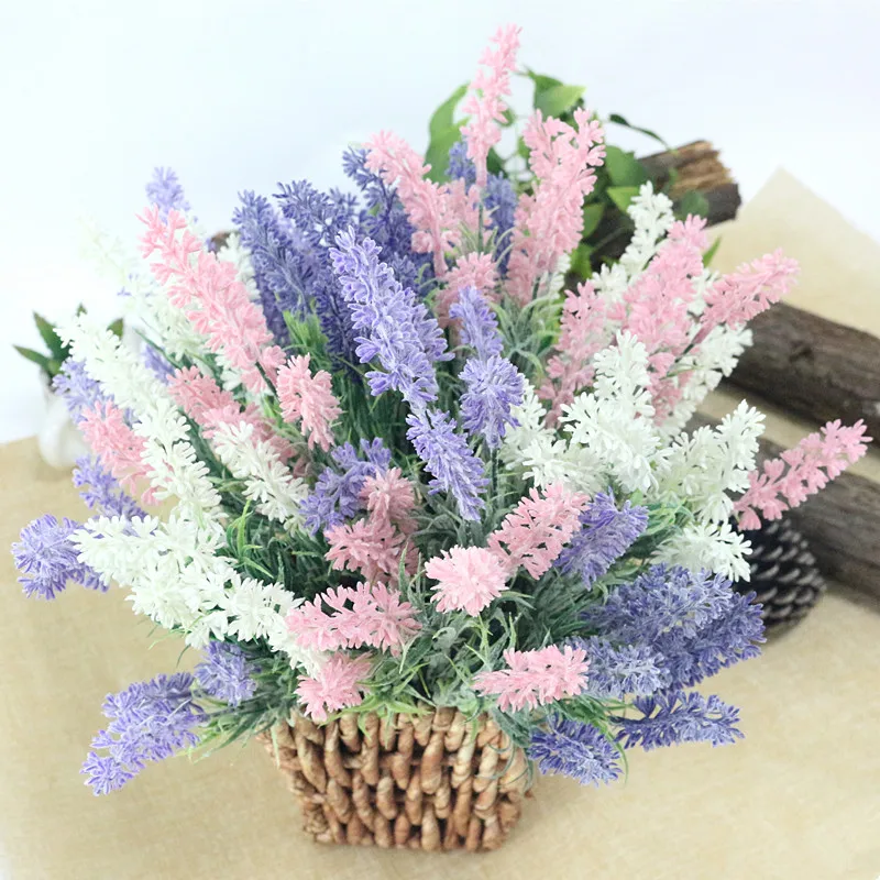 Flone Romantic Provence Lavender Flower Artificial Plastic Flowers Simulation Aquatic Plants Wedding Home Party Decor Floral (4)