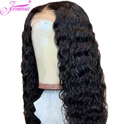 Бразильские глубокие волнистые 13*4 кружевные парики remy волосы 150% плотность предварительно сорванные натуральные волосы с волосами