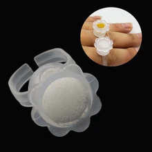 Одноразовые чернила татуировки кольцо чашка с губкой Перманентный макияж аксессуары микроблейдинг Пигментные чашки клей/Чернила Держатель татуировки