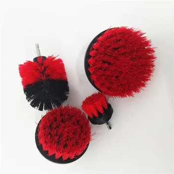 

4 pcs Red Hand Tool Brush Set Power Scrubber Brush Electric Drill Brush Cleaning Kit Clean for Bathroom Surfaces free