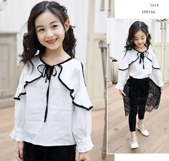 Girls' Summer Off Shoulder Blouses - Kids' White Shirts for Children Clothes - Infant Tops Girls' Blouses - Blusas Red Shirt image 3