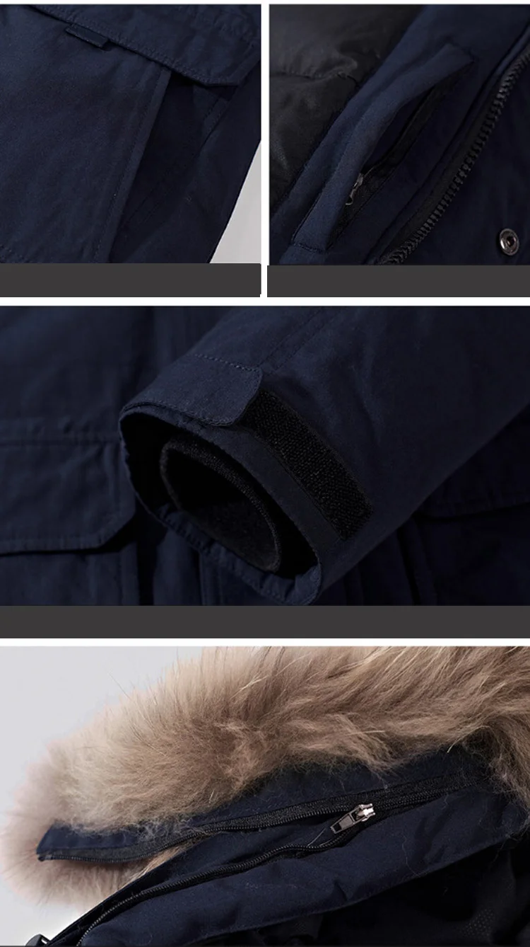Брендовая мужская зимняя куртка, 80% белый утиный пух, куртка с меховым капюшоном и воротником, Толстая теплая куртка, Мужская ветровка 4XL
