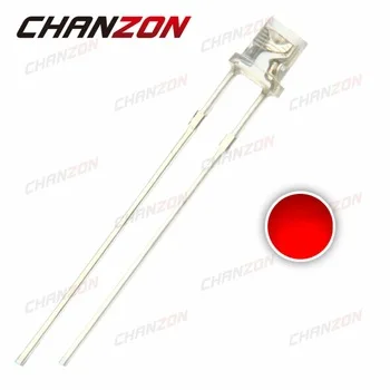 CHANZON 100pcs 3mm Red LED Flat Top Light Emitting Diode Lamp Transparent  620-625nm 3 mm Clear Lens 20mA 2V Wide Angle DIY PCB