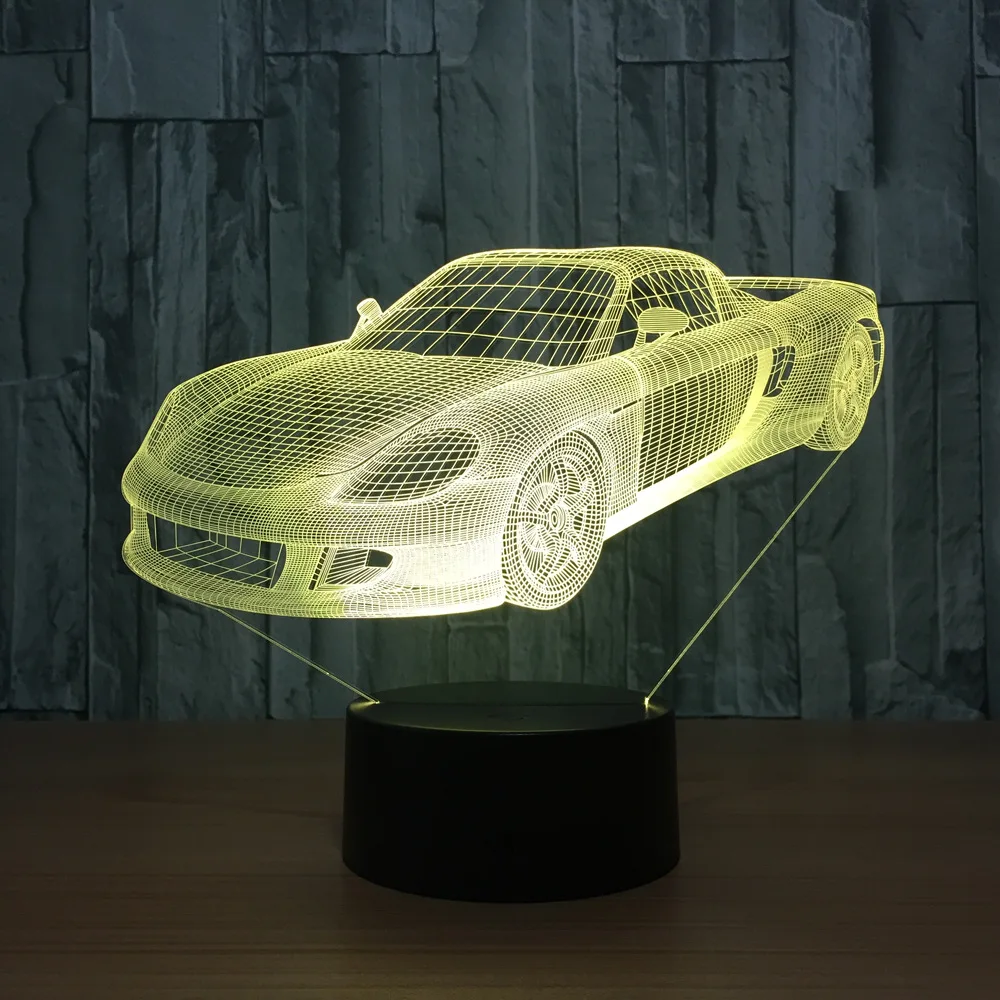 Супер автомобиль Ferrari настольная лампа 7 видов цветов Изменение Настольная 3d