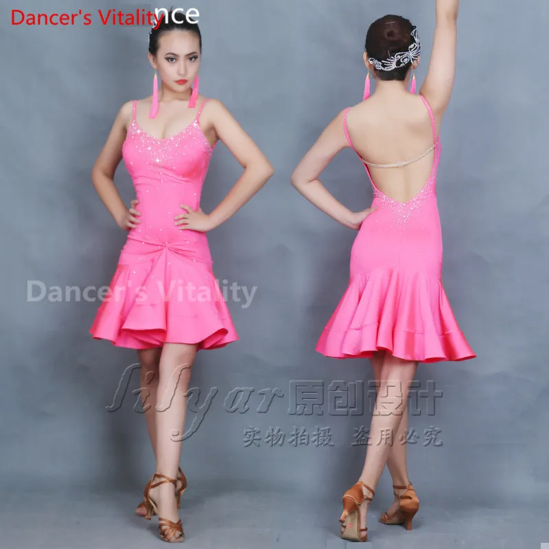 

Professional Latin Dress Diamond High quality Latin Dance Dress girl Professional Latin Skirt Latin Dance Costume Dance Dresses