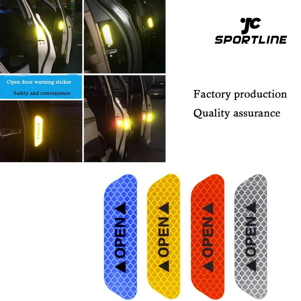 4 шт./компл. двери автомобиля наклейки светоотражающая лента безопасности открытая вывеска Предупреждение Mark двери автомобиля наклейки на автомобиль аксессуар Алмазный флуоресцентный