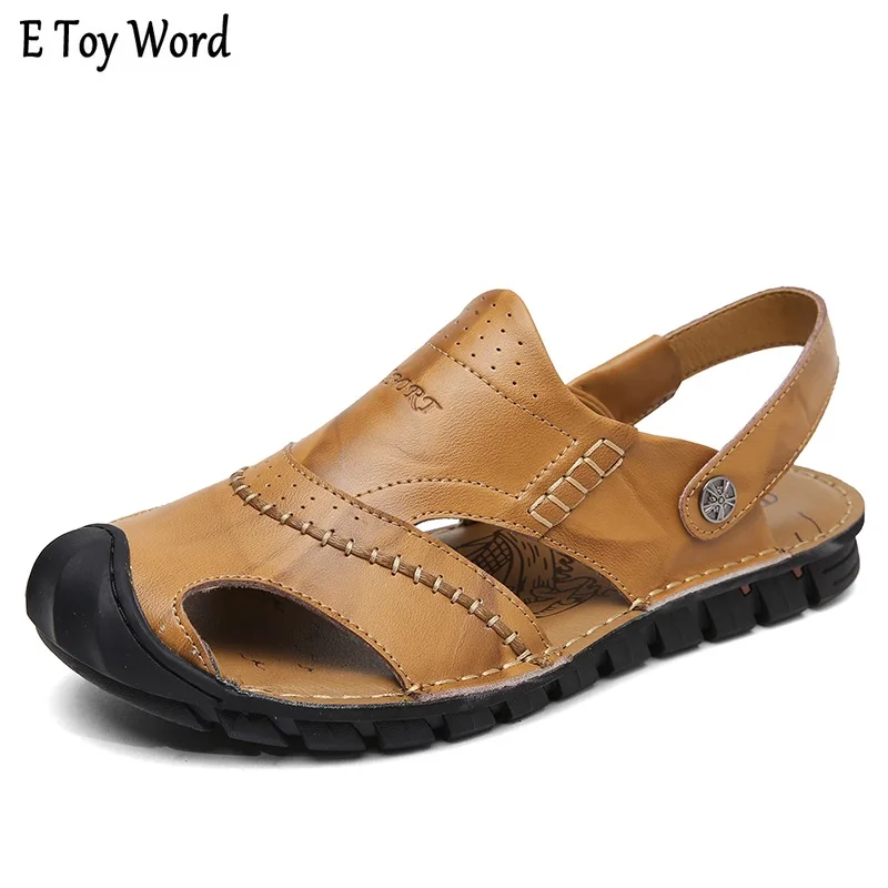 New Arrival Soft Leather Beach Sandals for Men Handmade Genuine Leather ...