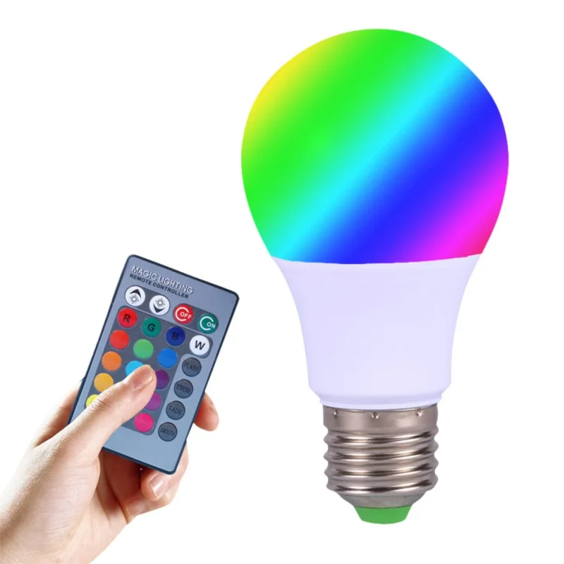 

3W/5W E27 RGB LED Bulb High Power RGB LED Lamp Light 220V 110V Lampada LED 16 Color 24 Key Remote Control New