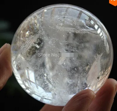 

YM 326 One EASILY VISIBLE Bubble Enhydro Natural Quartz Crystal Sphere Ball