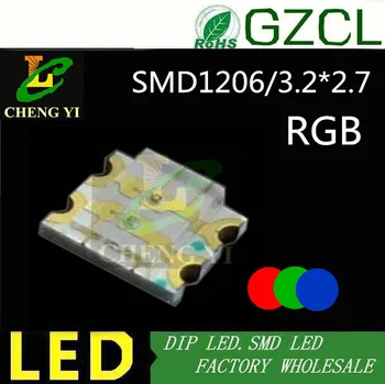 

RGB 3.2*2.7mm CHIP LED tricolor 1206 SMD LED DIODE 0.06w 20mA(RGB smd light diode)