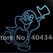 LB822-Пингвин мультфильм Животные дисплей светодиодный неоновый свет знак
