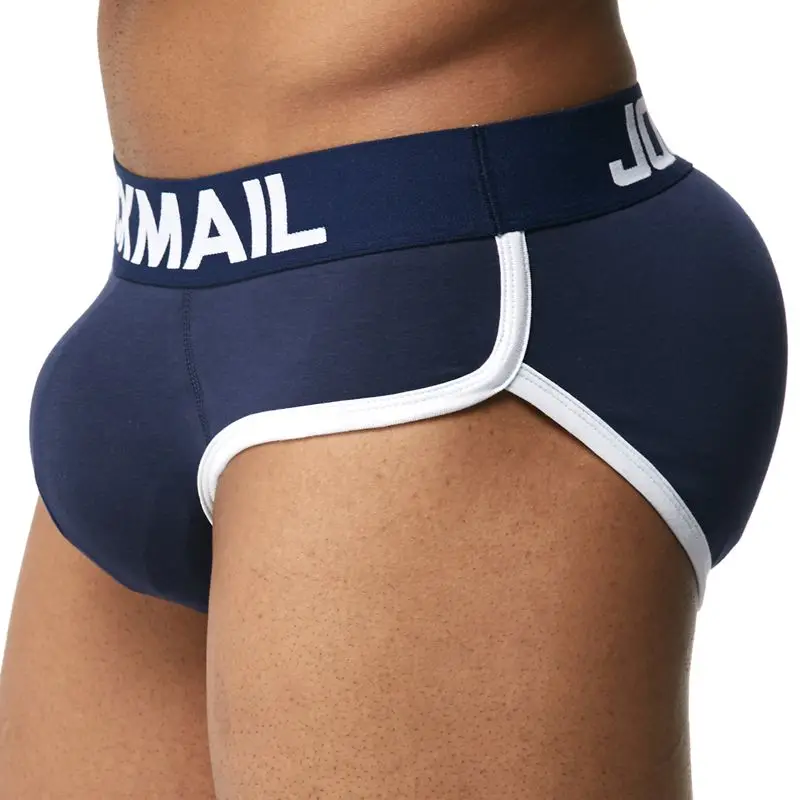 mens underwear briefs JOCKMAIL Brand Enhancing Mens Underwear Briefs Sexy Bulge Gay Penis pad Front + Back Magic buttocks Double Removable Push Up Cup best underwear for men