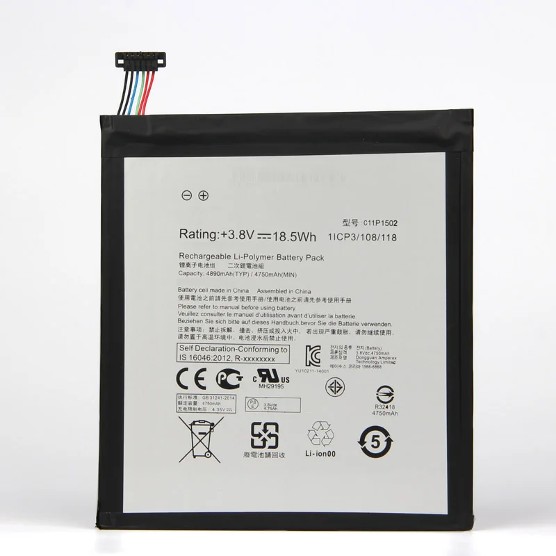 

High Capacity C11P1502 Battery For ASUS ZenPad10 Z300C Z300M Z300CG Z300CL P023 P01T 10.1 4890mAh