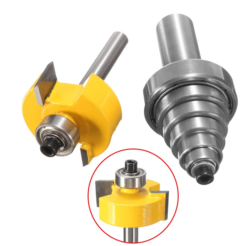

High Quality Durable Rabbet Router Bit with 7 Bearings Set -1/2"H - 1/4" Shank Suitable For solid wood Particle Board