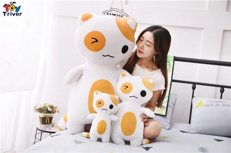 Kawaii Neko Atsume кошка кошечка плюшевая игрушка длинная подушка мягкая кукла малыши