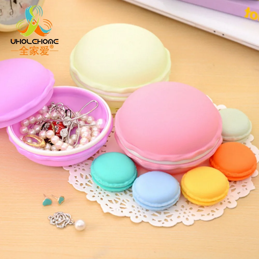 

New Fashion Cute Sweet Macarons Storage Box Candy Color For Jewelry Earring Outing Boxes Living Essential