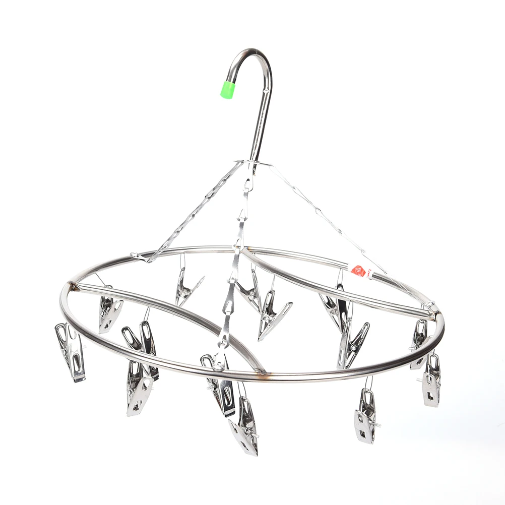 

Multi-Functional Stylish Stainless Steel Clothes Socks Hanger Portable Shorts Underwear Drying Hanger With 15 Rack Practical