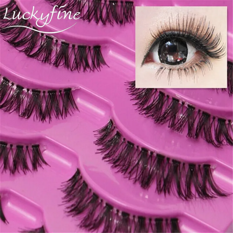 

Natural 5 Pair Thick Long Crisscross False Eyelashes Fake Eye Lashes Beauty Makeup Free Shipping