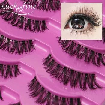 

Natural 5 Pair Thick Long Crisscross False Eyelashes Fake Eye Lashes Beauty Makeup Free Shipping
