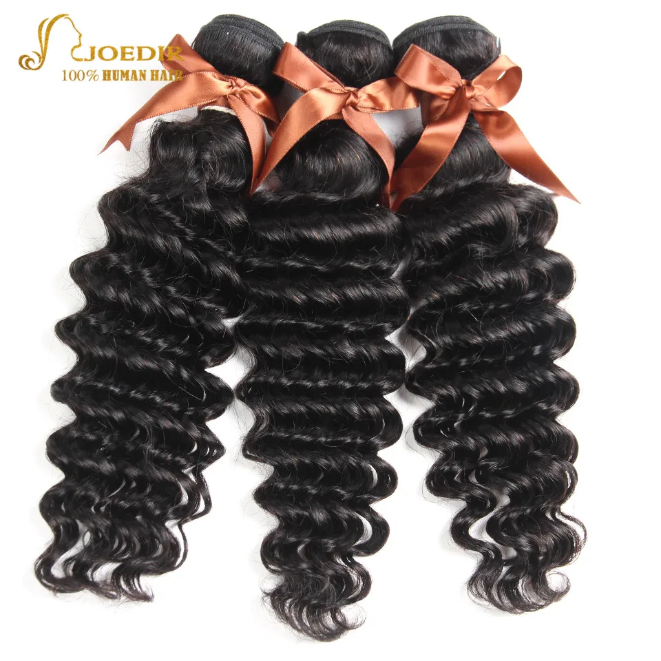 

Joedir Hair Brazilian Loose Deep Wave 3 Bundles Deal Non Remy Human Hair Weave Bundles Extensions Natural Color Hair Weaving