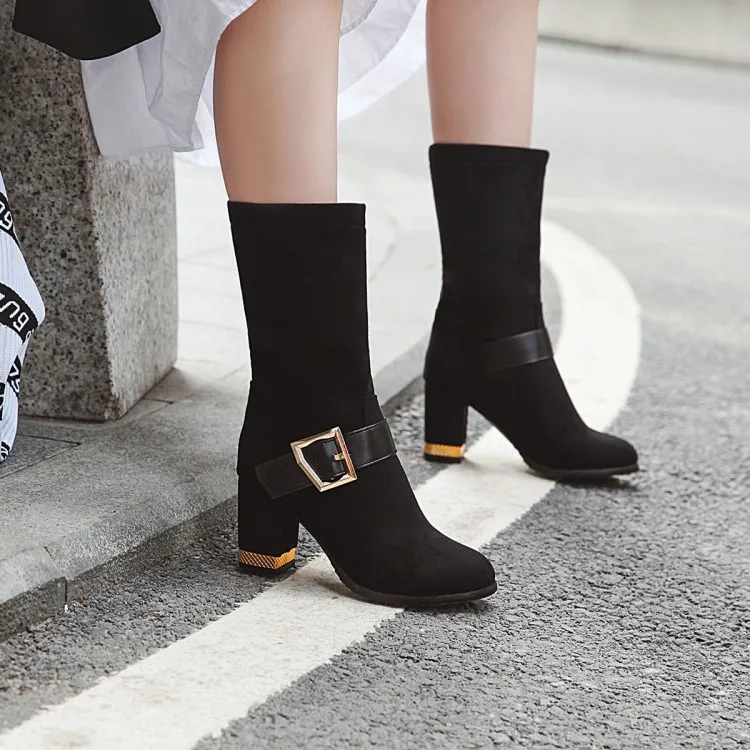 

Big Size 9 10 11 12 boots women shoes ankle boots for women ladies boots shoes woman winter Buckle sleeve with round head