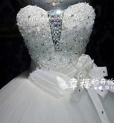 2017 Y Bride Wedding Dress Full Of Stones On The Chest Royal 2017 Y Bride Wedding Dress Full Of Stones On The Chest Royal Style Bandage Deep V Neck Princess Dresses In From Weddings Events